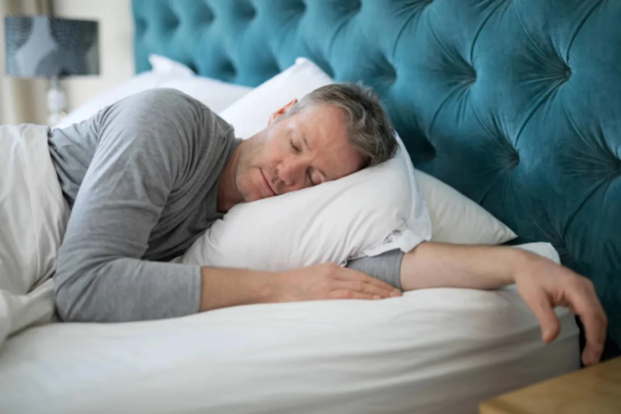 man with high-quality sleep concept